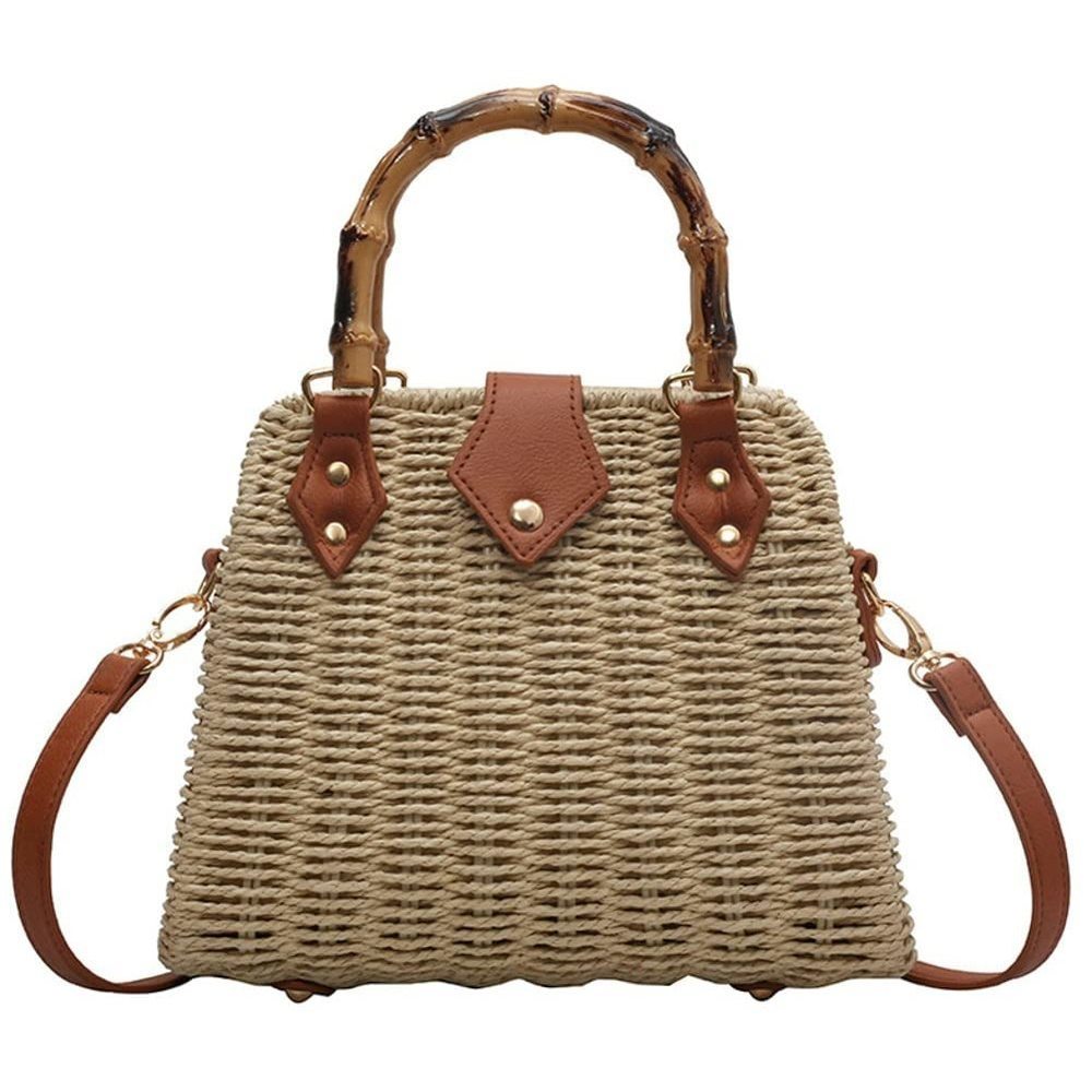 Straw Crossbody Bag Handwoven Basket Handbags Summer Beach Weave >:(